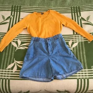yellow cropped sweater